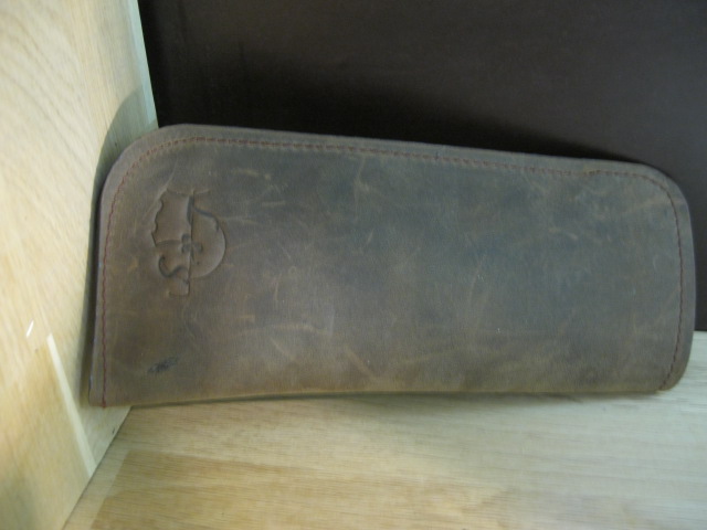 L&S lederen bril-etui in dik bruin natuurleer