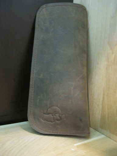 [AF-BRE-006] L&S lederen bril-etui in dik bruin natuurleer